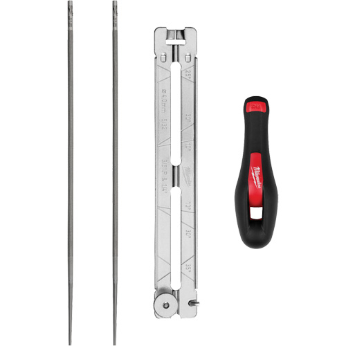 Ensemble pour affûtage de chaîne de scie de 5/32” de 4 morceaux R.M.G. Prévention