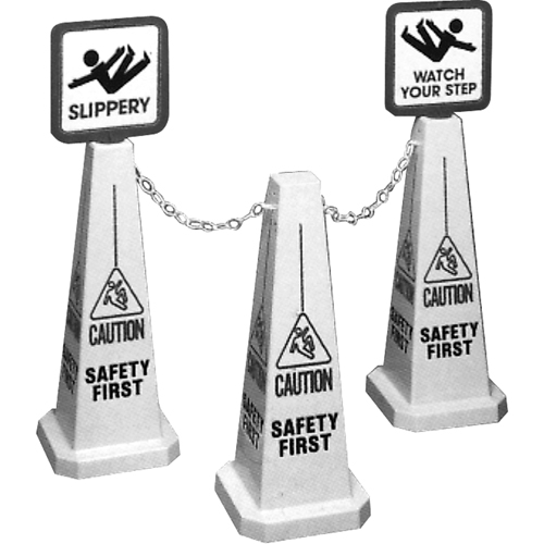"Caution" Lamba Traffic Cones, English with Pictogram R.M.G. Prévention