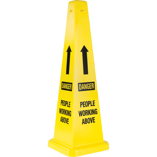"People Working Above" Traffic Cones, English with Pictogram R.M.G. Prévention