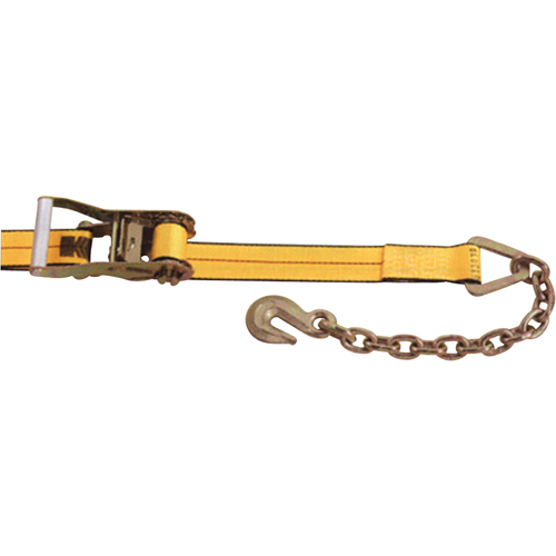 Ratchet Straps, Chain Anchor, 2" W x 30' L, 3335 lbs. (1513 kg) Working Load Limit R.M.G. Prévention