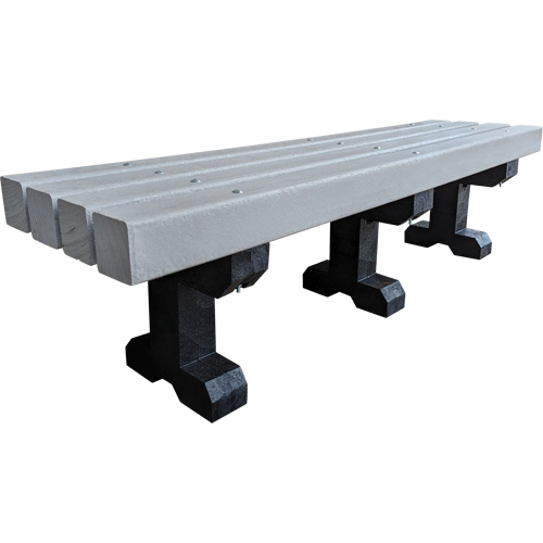 Banc de parc, Plastique recycl&eacute;, 72" lo x 17" la x 17" h, Gris R.M.G. Prévention