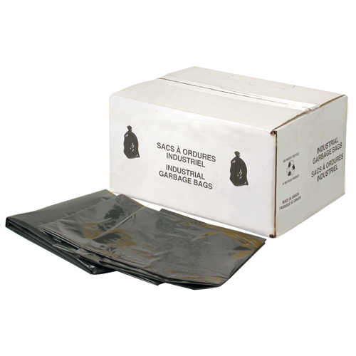 Heavy-Duty Garbage Bags, 4X Strong, 35" W x 50" L, 6 mils, Black R.M.G. Prévention