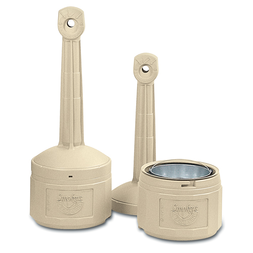 Smokers Cease-Fire&reg; Cigarette Butt Receptacle, Free-Standing, Plastic, 4 US gal. Capacity, 38-1/2" Height R.M.G. Prévention