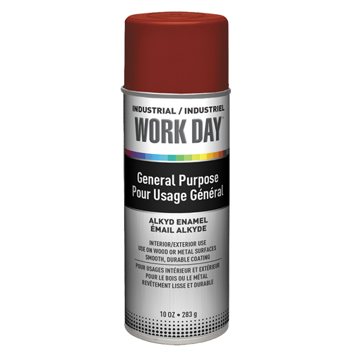 Industrial Work Day Paint, Red, Very Flat, 10 oz., Aerosol Can R.M.G. Prévention