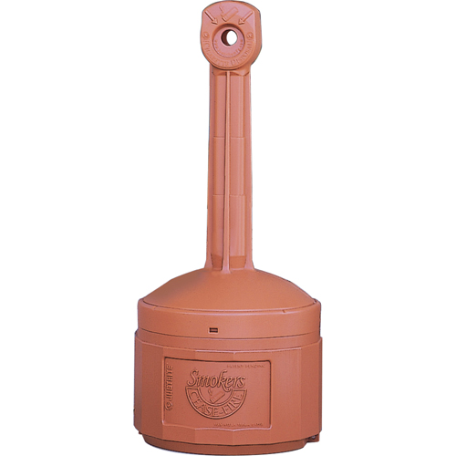 Smokers Cease-Fire&reg; Cigarette Butt Receptacle, Free-Standing, Plastic, 4 US gal. Capacity, 38-1/2" Height R.M.G. Prévention