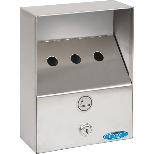 Smoking Receptacles, Wall-Mount, Stainless Steel, 1 Litres Capacity, 9" Height R.M.G. Prévention