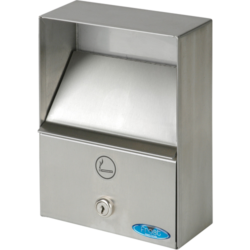 Smoking Receptacles, Wall-Mount, Stainless Steel, 1 Litres Capacity, 9" Height R.M.G. Prévention