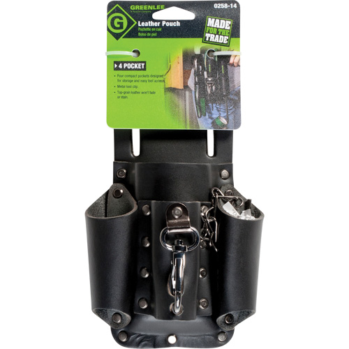 Poche pour ceinture porte-outils, Porte-outil multiple, Cuir, 4 Poches R.M.G. Prévention