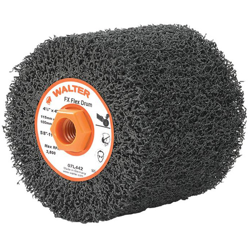 Tambours FX Flex, 4-1/4" dia. x 4" la, 5/8"-11 Arbre, Grain Flex, gros R.M.G. Prévention