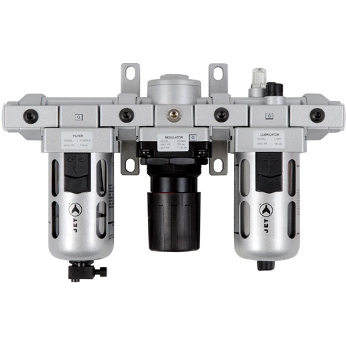 Filtre &agrave; air standard en trois parties, r&eacute;gulateur et lubrificateur AFRLMS12, 1/2" NPT R.M.G. Prévention