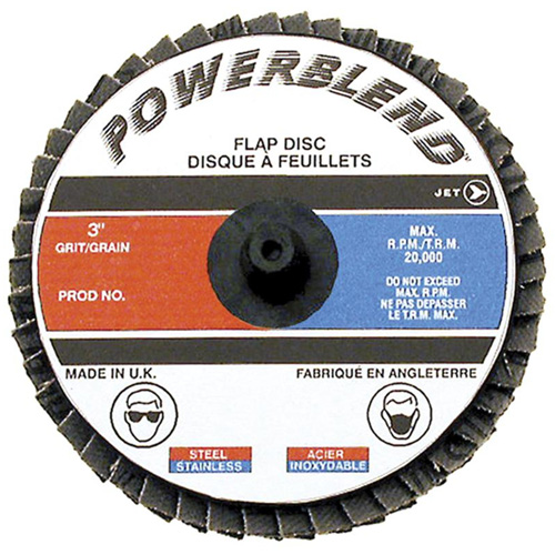 POWERBLEND Roll-on Flap Disc, 2" x Type R, Z120 Grit, Zirconia Alumina R.M.G. Prévention