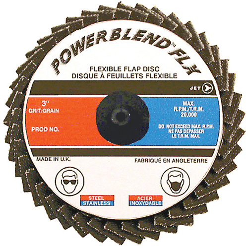 Disque &agrave; lamelles &agrave; rouler POWERBLEND FLX, 2" x Type R, Grain Z40, Alumine de zirconium R.M.G. Prévention