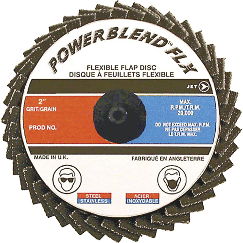 Disque &agrave; lamelles &agrave; rouler Powerblend FLX, 3" x Grain 120, Alumine de zirconium R.M.G. Prévention