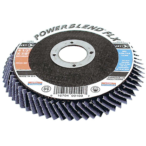 PowerBlend FLX Flexible Flap Disc, 4-1/2" x 7/8", Type 27, Z60 Grit, Zirconia Alumina R.M.G. Prévention
