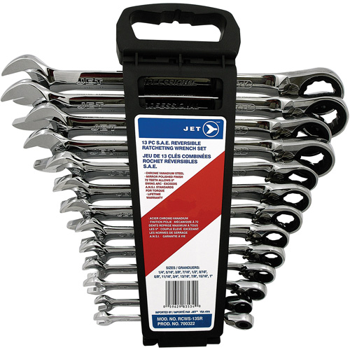Long Pattern Reversible Wrench Set, Ratcheting Combination, 13 Pieces, Imperial R.M.G. Prévention