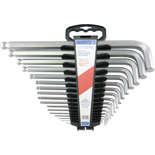 Jumbo Extra-Long Ball Nose Hex Key Set, 17 Pcs., Metric R.M.G. Prévention