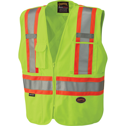 6936 5-Point Tear-Away Safety Vest, High Visibility Lime-Yellow, 2X-Large, Polyester R.M.G. Prévention