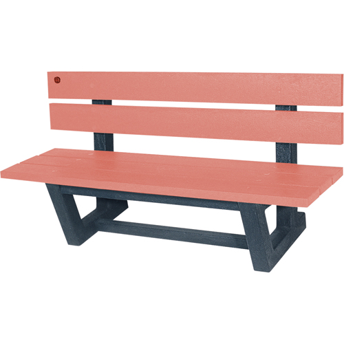 Outdoor Park Benches, Recycled Plastic, 60" L x 22-13/16" W x 29-13/16" H, Redwood R.M.G. Prévention