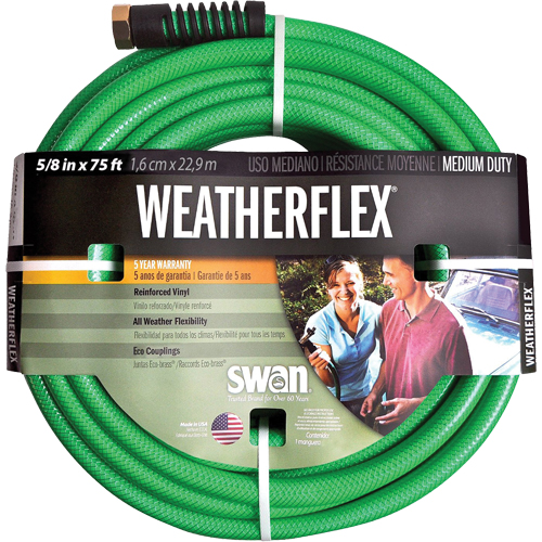 Weatherflex Medium Duty Garden Hoses, Vinyl, 5/8" dia. x 75' R.M.G. Prévention