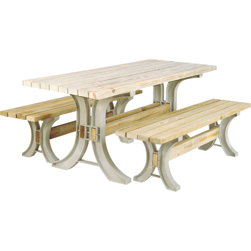 Trousse de table &agrave; pique-nique et bancs 2x4 Basics, 8' lo x 30" la, Sable R.M.G. Prévention