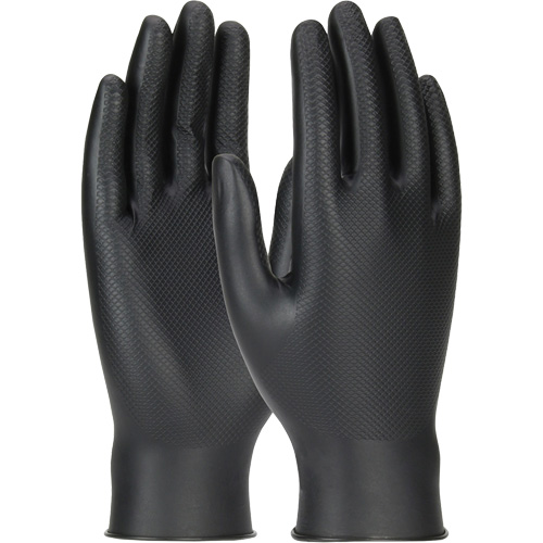 Grippaz Skins Ambidextrous Disposable Gloves, X-Large, Nitrile, 6-mil, Powder-Free, Black R.M.G. Prévention