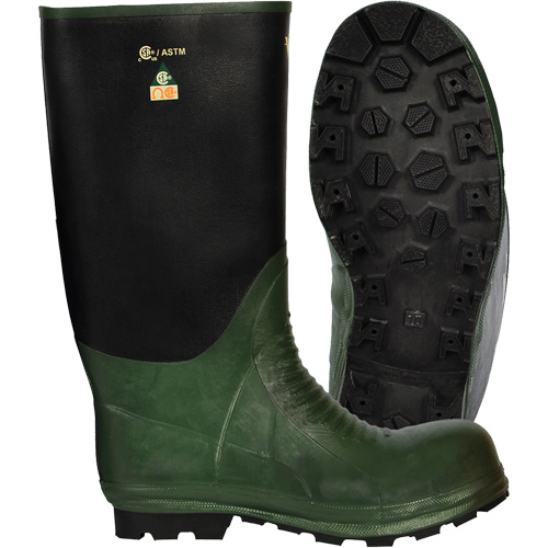 Journeyman&reg; Boots, Rubber, Steel Toe, Size 8, Puncture Resistant Sole R.M.G. Prévention
