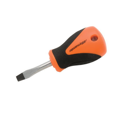 Tournevis court pour &eacute;crous &agrave; fente, Tige de 1/4", Ronde, 3-3/4" lo, Prise en Coussin&eacute;e R.M.G. Prévention