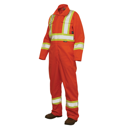 Combinaison de s&eacute;curit&eacute; non doubl&eacute;e, Grand, Orange haute visibilit&eacute; R.M.G. Prévention