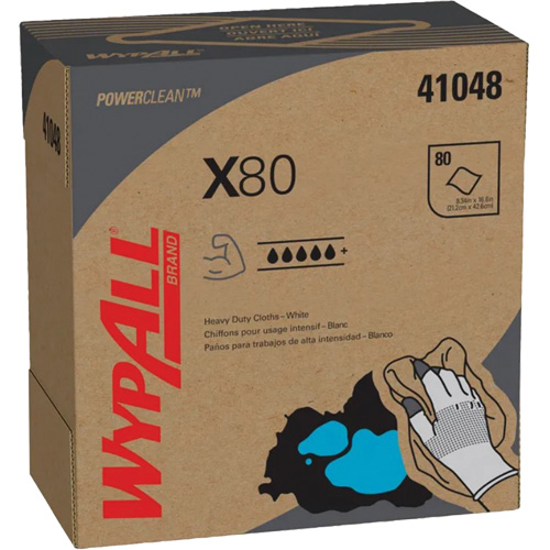 WypAll&reg; X80 Extended Use Cloths, Heavy-Duty, 16-4/5" L x 9" W R.M.G. Prévention
