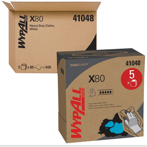 WypAll&reg; X80 Extended Use Cloths, Heavy-Duty, 16-4/5" L x 9" W R.M.G. Prévention