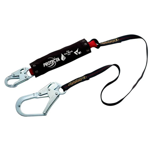 PRO Shock-Absorbing Lanyard, 6', Snap Hook Center, Snap Hook Leg Ends, Kevlar&reg; R.M.G. Prévention