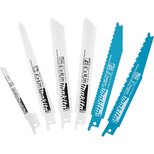 6-Piece Recipro Saw Blade Assortment Pack, Bi-Metal, 6-18 TPI, 6"/3-1/2" L x 3/4" W R.M.G. Prévention