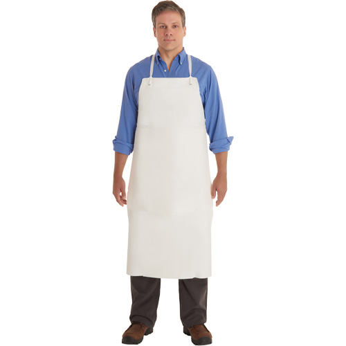 AlphaTec&reg; 56-101 PVC Apron, PVC/Vinyl, White, 33" W x 44" L R.M.G. Prévention