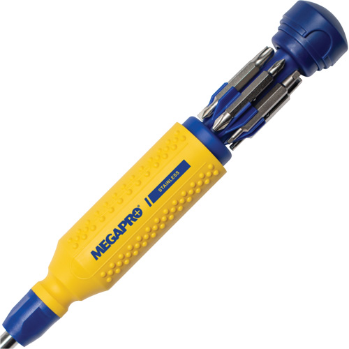 Tournevis multi embouts en acier inoxydable Original 15-en-1, 8-37/50" lo, Prise Textur&eacute; R.M.G. Prévention