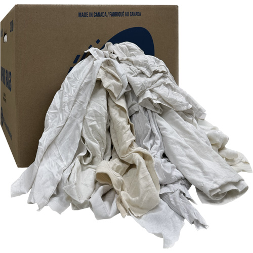 Wiper Rags Box, Ganzie, White, 20 lbs. R.M.G. Prévention