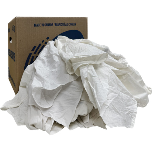 Boîte de chiffons d'essuyage, Blanc, 10 lb R.M.G. Prévention