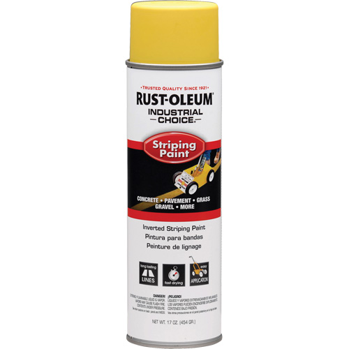 Peinture de traçage en a&eacute;rosol syst&egrave;me S1600 Industrial Choice applicable en position invers&eacute;e, Jaune, 18 oz, Canette a&eacute;rosol R.M.G. Prévention