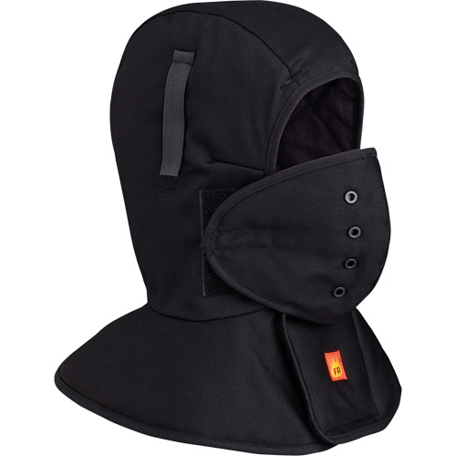 565A Flame Resistant Quilted Long Neck Hardhat Liner, Black, Cotton R.M.G. Prévention