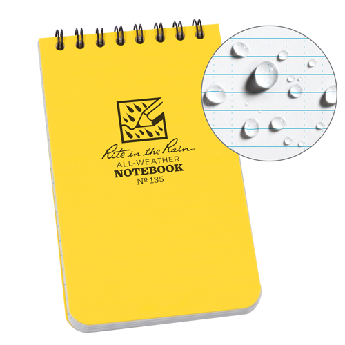 Pocket Top-Spiral Notebook, Soft Cover, Yellow, 100 Pages, 3" W x 5" L R.M.G. Prévention