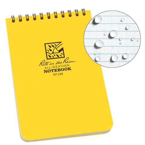 Pocket Top-Spiral Notebook, Soft Cover, Yellow, 100 Pages, 4" W x 6" L R.M.G. Prévention