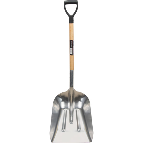 Scoop Shovel, Wood, Aluminum Blade, D-Grip Handle, 24-1/2" Length R.M.G. Prévention