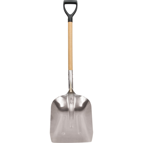 Scoop Shovel, Wood, Aluminum Blade, D-Grip Handle, 24-1/2" Length R.M.G. Prévention
