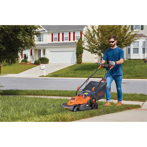 Lawn Mower with Comfort Grip Handle, Push Walk-Behind, Electric, 15" Cutting Width R.M.G. Prévention