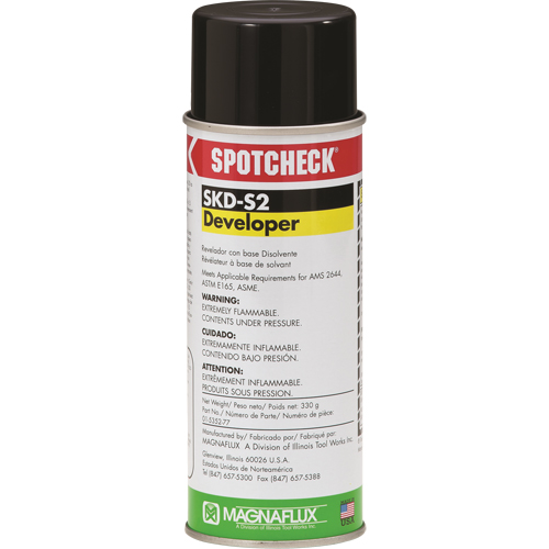 R&eacute;v&eacute;lateur &agrave; base de solvant Spotcheck SKD-S2, Canette a&eacute;rosol R.M.G. Prévention