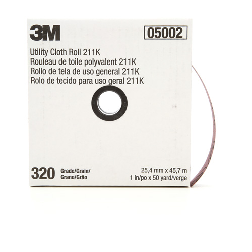 Utility Sanding Roll 211K, Aluminum Oxide, 1" W x 150' L, 320 Grit R.M.G. Prévention