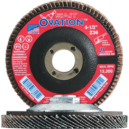 OVATION MEULE LAMELLE41/2X7/8 GRAIN36, 4-1/2" x 7/8", Type 27, Grain 36, Zirconium R.M.G. Prévention