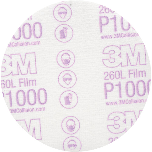 Hookit Finishing Film Disc, 5" Dia., P1000 Grit, Aluminum Oxide R.M.G. Prévention
