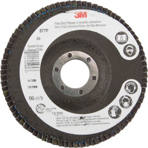 Disques &agrave; lamelles 577F, 4-1/2" x 7/8", Type 29, Grain 60, Zirconium R.M.G. Prévention