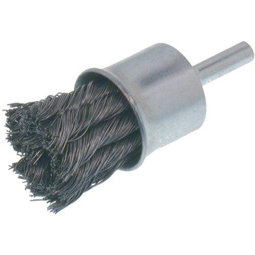 Economy Knot Wire End Brush, 1" Dia., 0.014 Wire Dia., 1/4" Shank R.M.G. Prévention