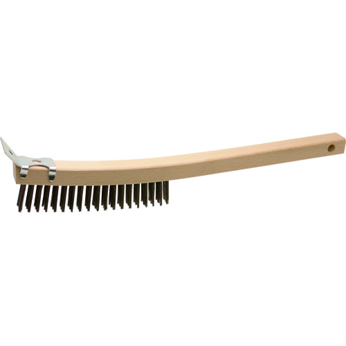 Brosse de nettoyage avec racloir, Acier, 3 x 19 rangs de fils, Longueur 13" R.M.G. Prévention